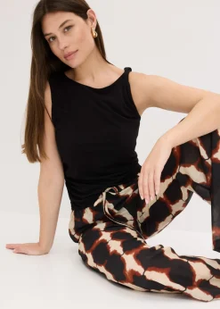 New Pantalón ancho con estampado batik Mujer Conjuntos De Ropa|Pantalones