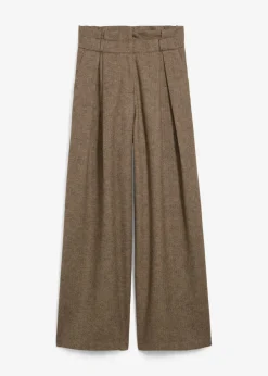 Clearance Pantalón ancho con lana Mujer Premium|Pantalones