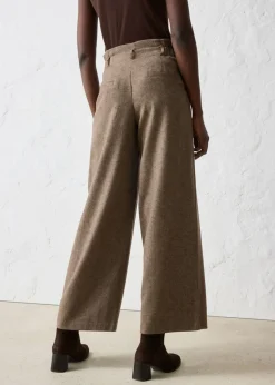 Clearance Pantalón ancho con lana Mujer Premium|Pantalones