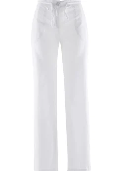 Hot Pantalón ancho con lino Mujer Pantalones|Tallas Pequeñas