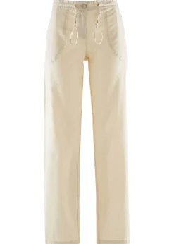 Best Pantalón ancho con lino Mujer Pantalones|Tallas Pequeñas