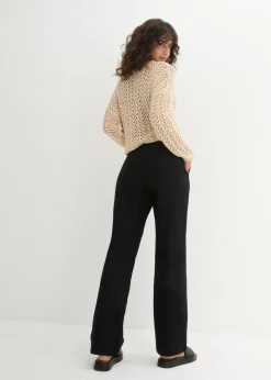 Best Pantalón ancho con lino Mujer Pantalones|Tallas Pequeñas