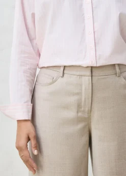 New Pantalón ancho de 5 bolsillos con lana Mujer Premium|Pantalones
