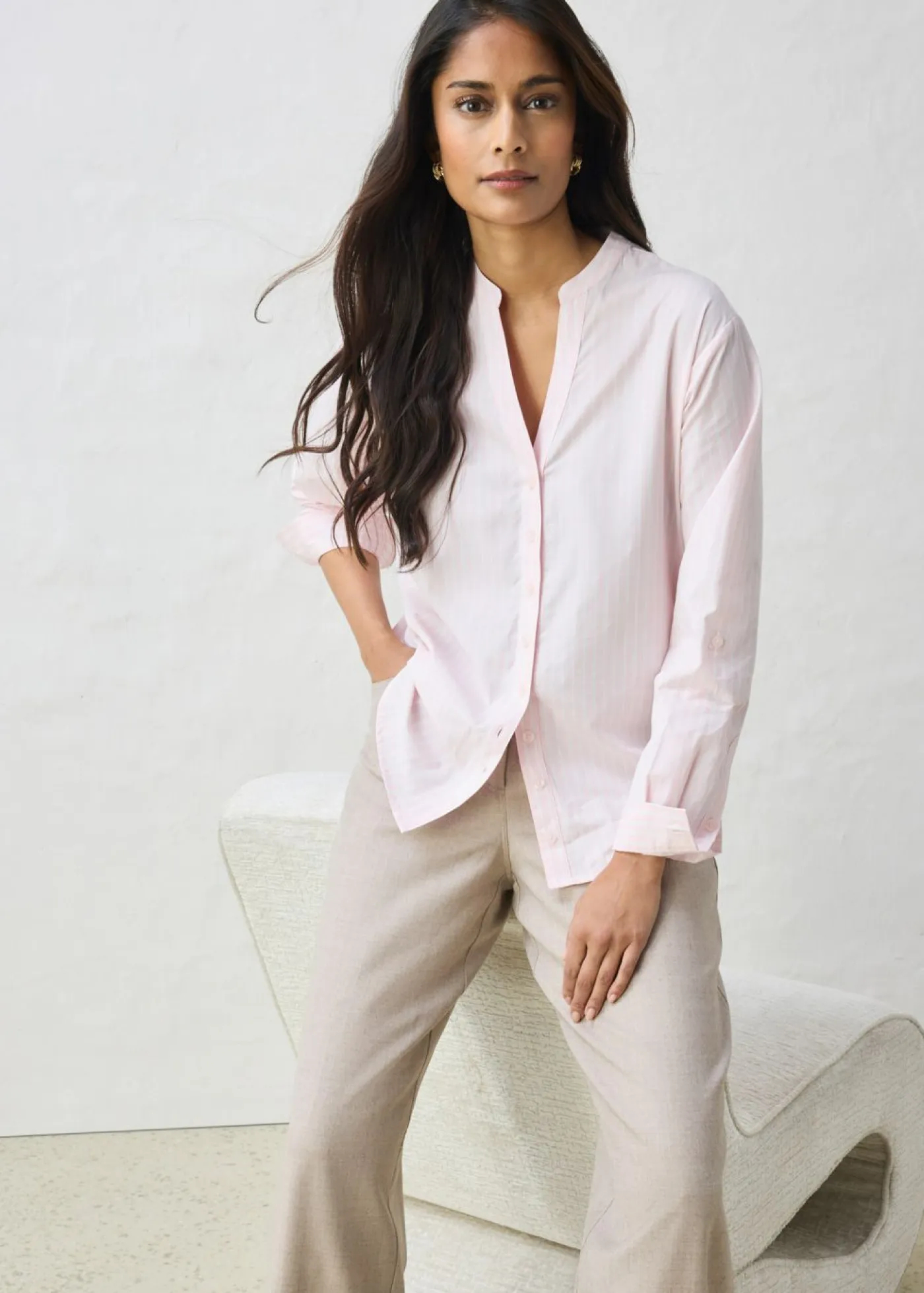 New Pantalón ancho de 5 bolsillos con lana Mujer Premium|Pantalones