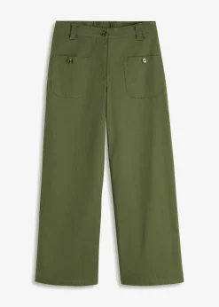 Pantalón ancho de cinturilla cómoda y talle alto Mujer Pantalones
