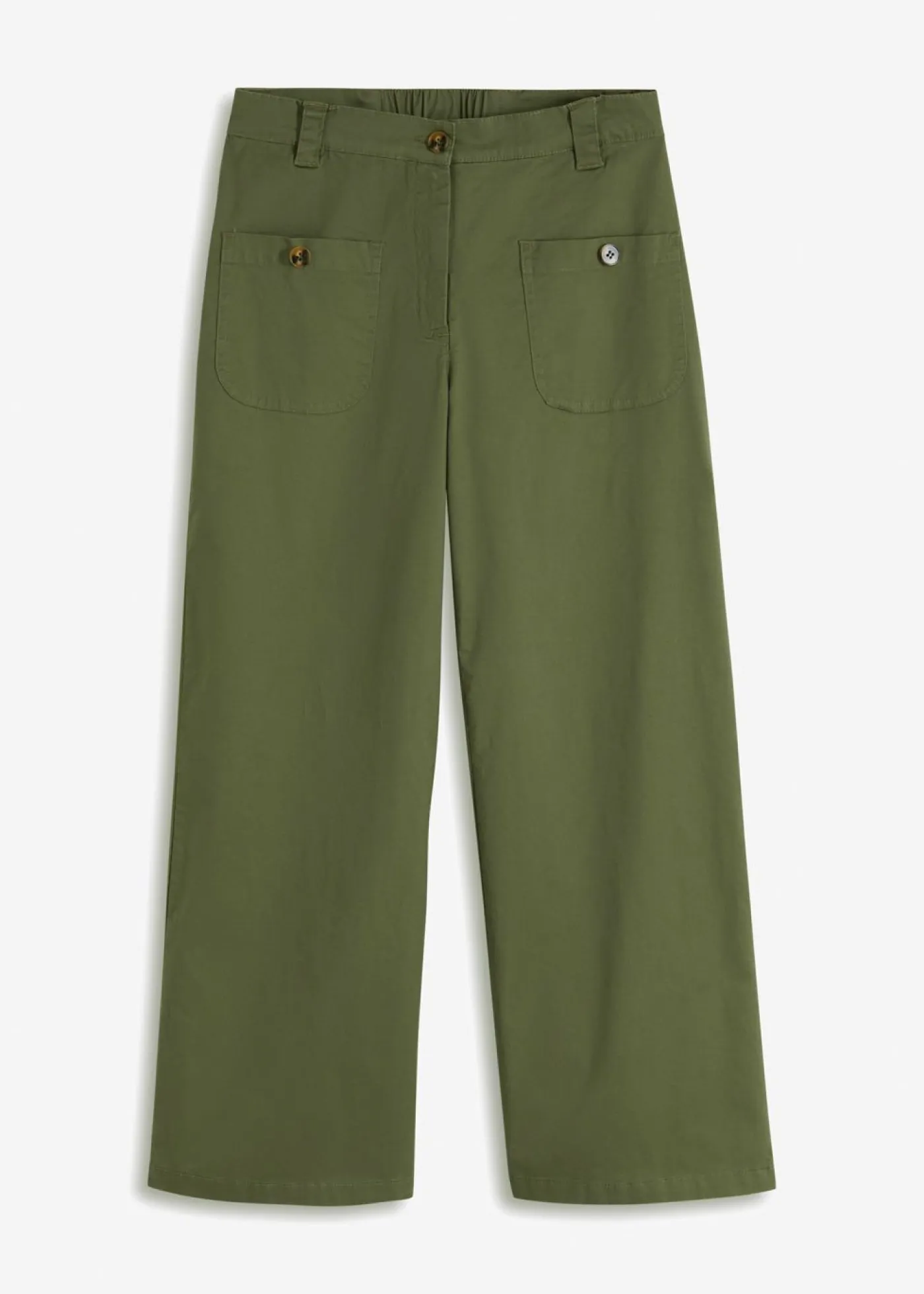 Pantalón ancho de cinturilla cómoda y talle alto Mujer Pantalones