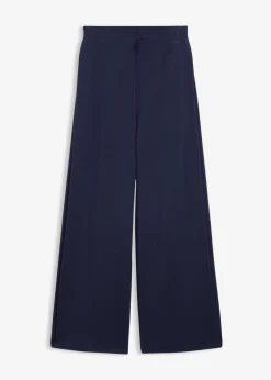 Sale Pantalón ancho de mezcla de modal con pliegue lateral Mujer Esenciales|Pantalones