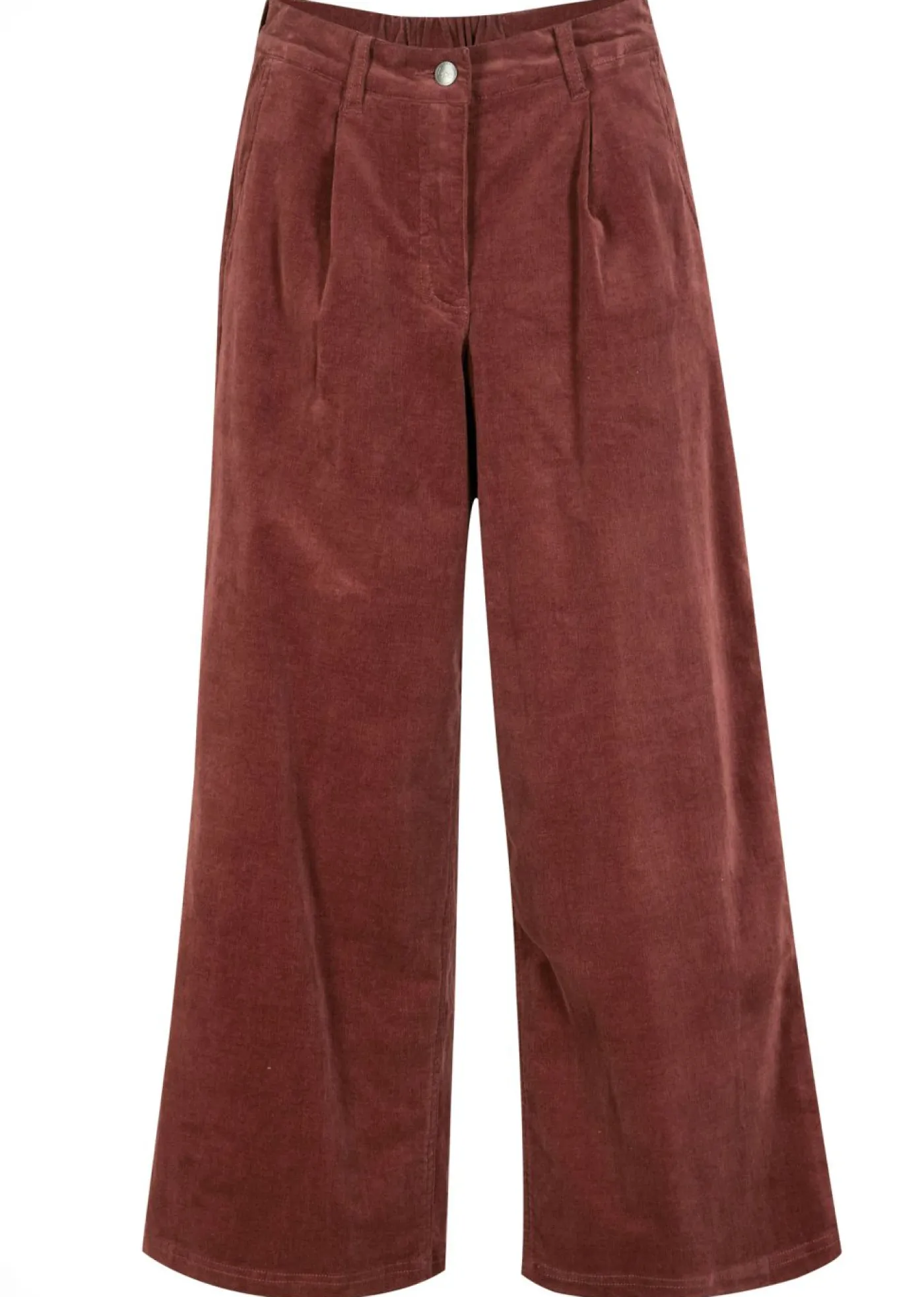Best Pantalón ancho de pana elástica con cintura cómoda high waist, largo 7/8 Mujer Pantalones