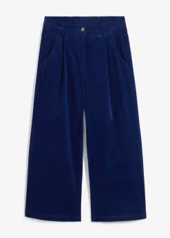 Hot Pantalón ancho de pana elástica con cintura cómoda high waist, largo 7/8 Mujer Pantalones
