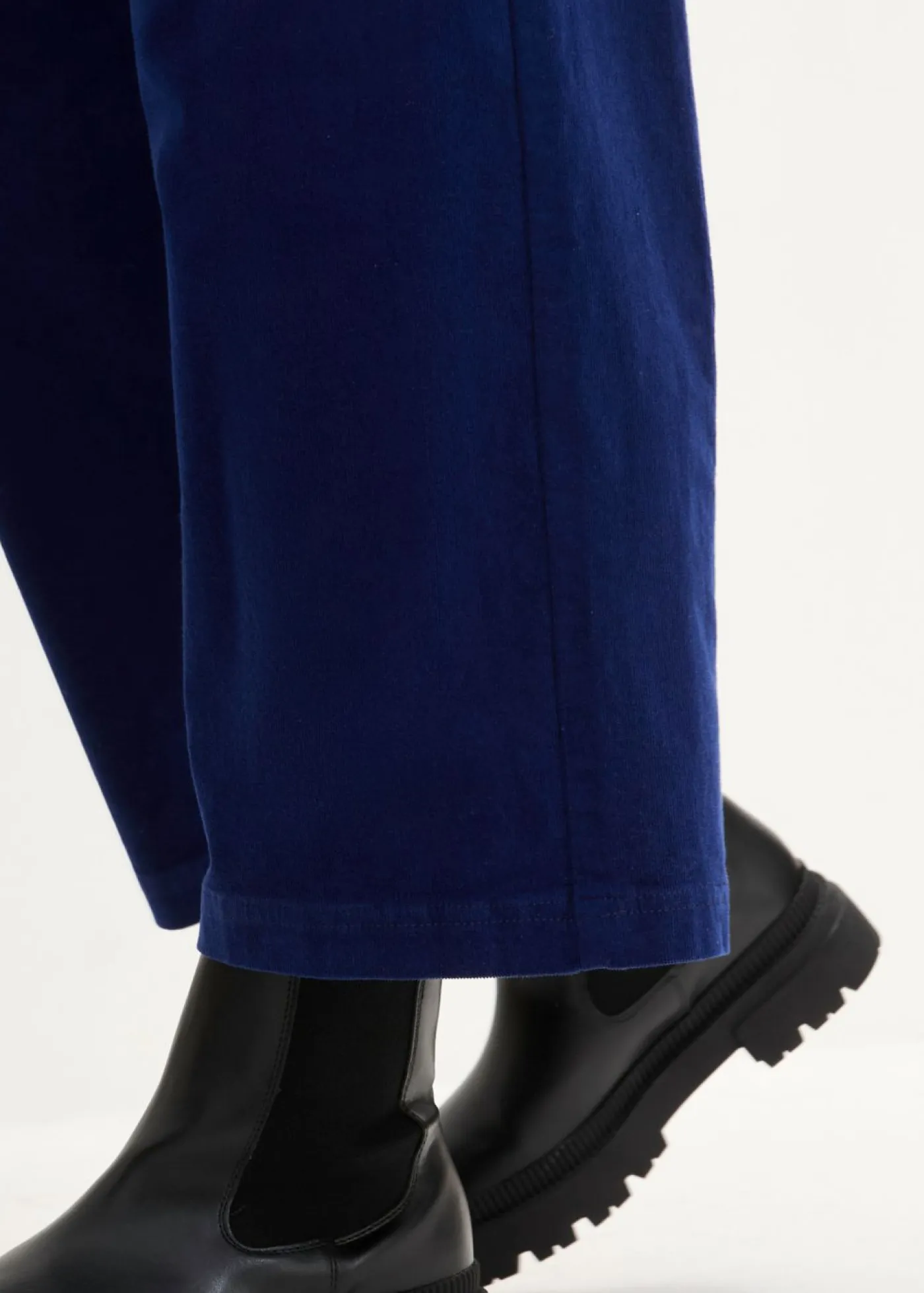 Hot Pantalón ancho de pana elástica con cintura cómoda high waist, largo 7/8 Mujer Pantalones