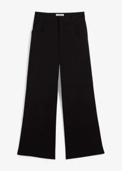 Clearance Pantalón ancho de pliegues de mezcla de viscosa Mujer Pantalones