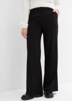 Clearance Pantalón ancho de pliegues de mezcla de viscosa Mujer Pantalones