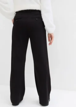 Clearance Pantalón ancho de pliegues de mezcla de viscosa Mujer Pantalones