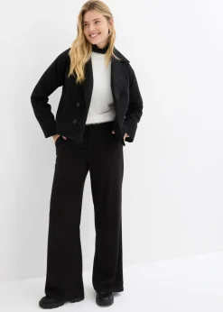 Clearance Pantalón ancho de pliegues de mezcla de viscosa Mujer Pantalones