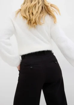 Clearance Pantalón ancho de pliegues de mezcla de viscosa Mujer Pantalones