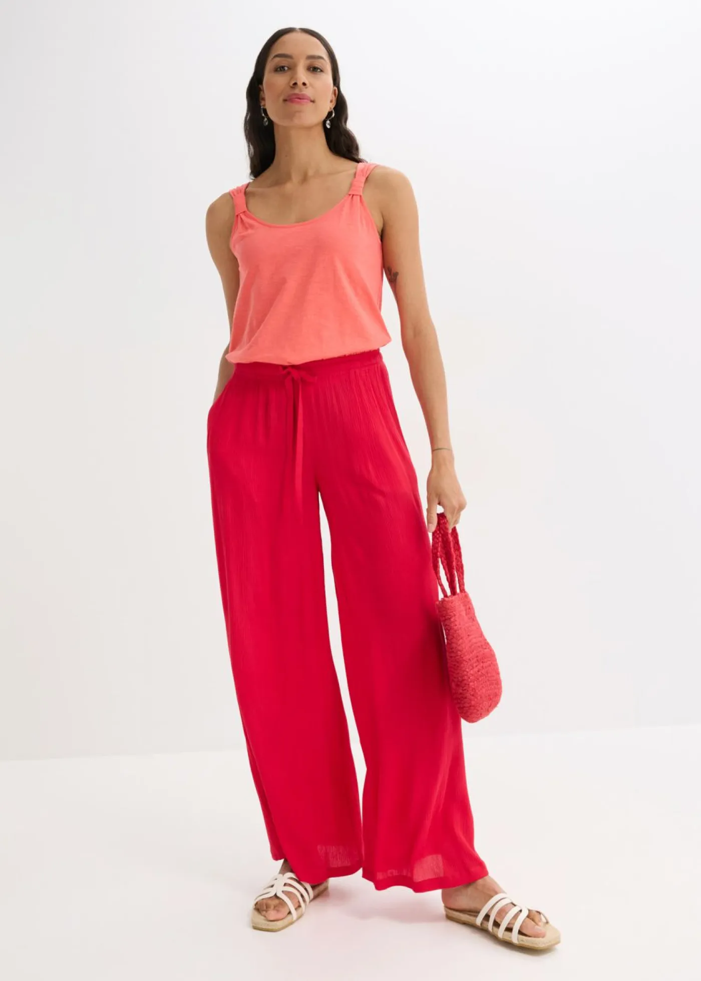 Best Pantalón ancho de viscosa fina Mujer Pantalones