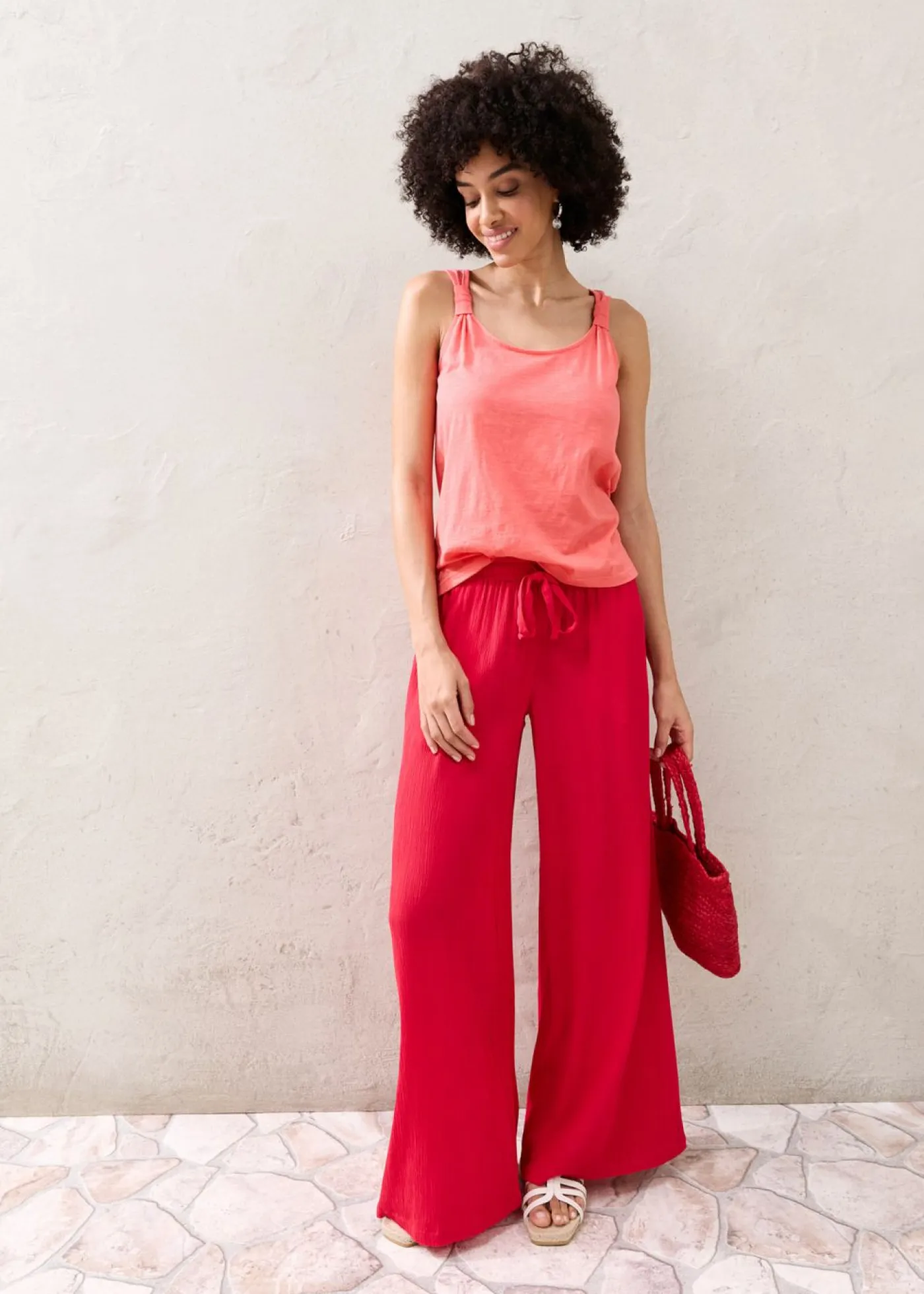 Best Pantalón ancho de viscosa fina Mujer Pantalones