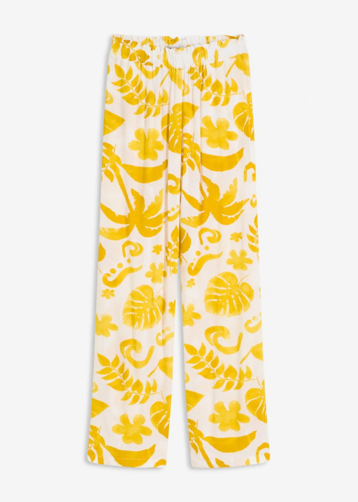 Sale Pantalón ancho estampado de viscosa estructurada Mujer Pantalones