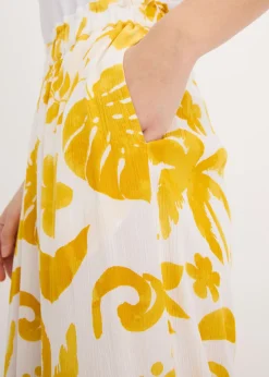 Sale Pantalón ancho estampado de viscosa estructurada Mujer Pantalones