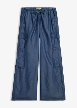 Discount Pantalón ancho sin cierre de lyocell fluido Mujer Pantalones|Novedades
