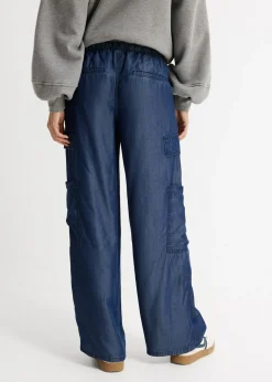 Discount Pantalón ancho sin cierre de lyocell fluido Mujer Pantalones|Novedades