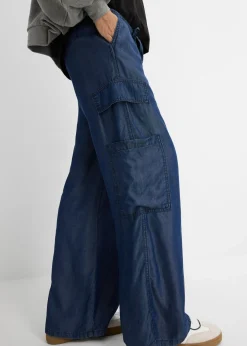 Discount Pantalón ancho sin cierre de lyocell fluido Mujer Pantalones|Novedades
