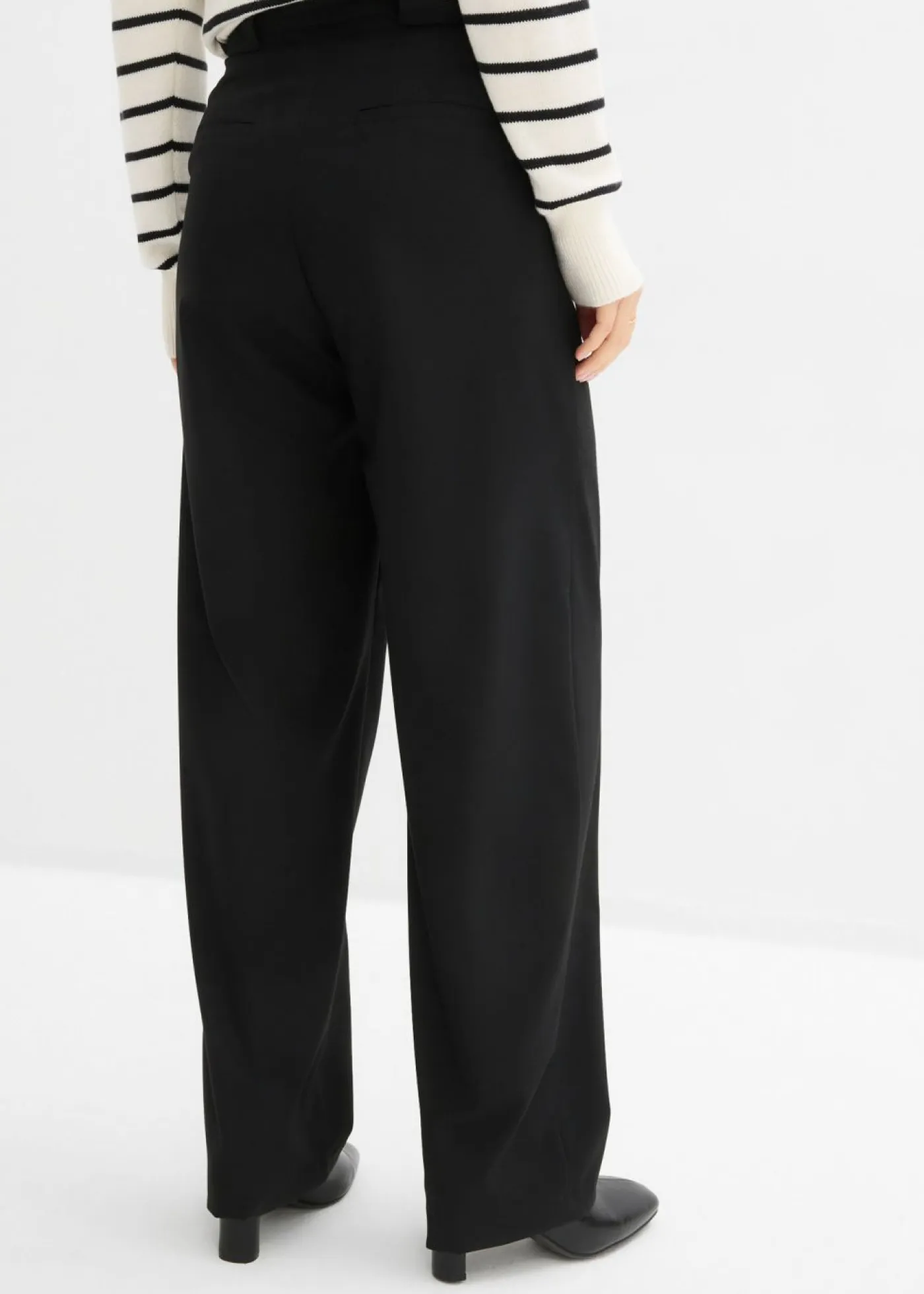 Pantalón barrel con cintura alta Mujer Esenciales|Pantalones