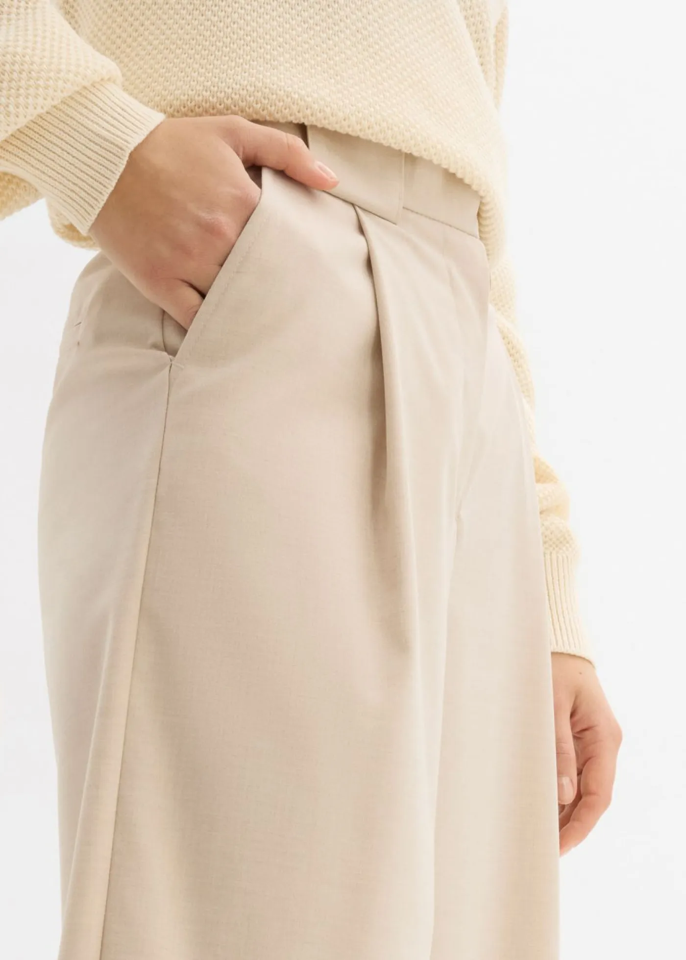 Pantalón barrel con cintura alta Mujer Esenciales|Pantalones