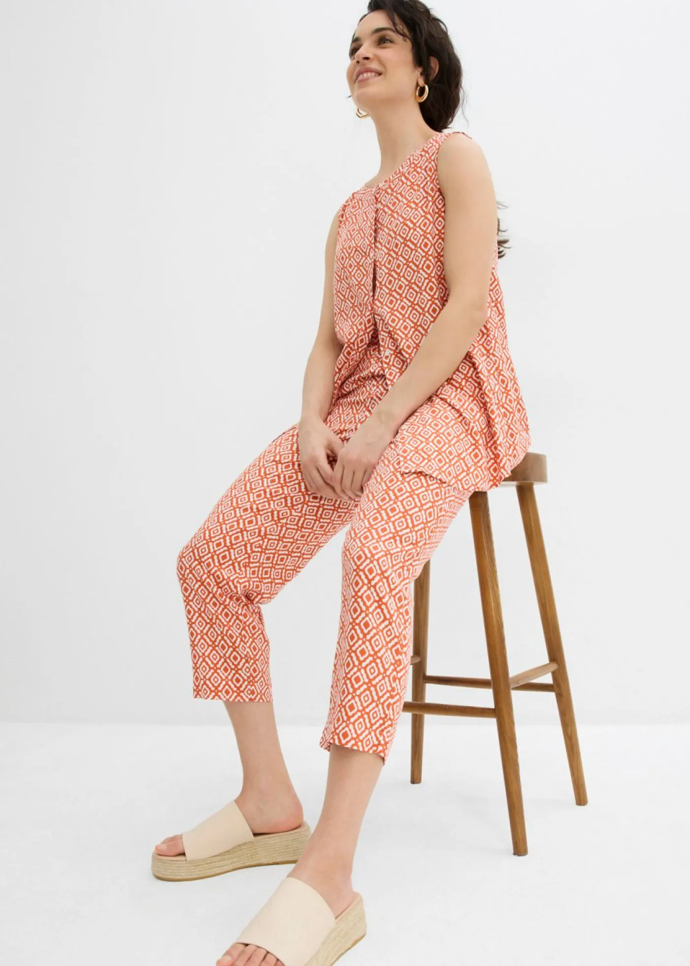 Sale Pantalón bombacho de viscosa Mujer Conjuntos De Ropa|Pantalones