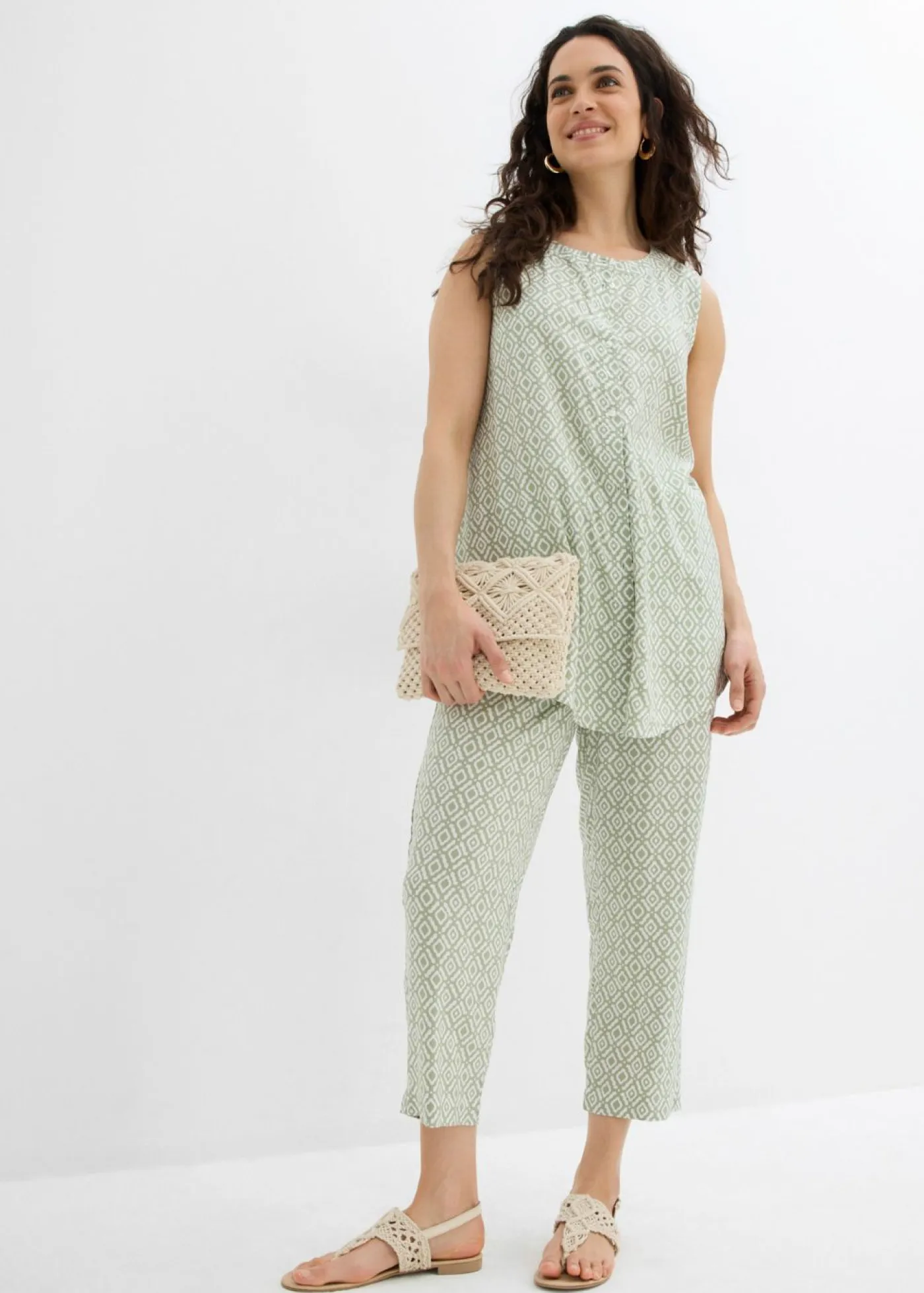Pantalón bombacho de viscosa Mujer Conjuntos De Ropa|Pantalones