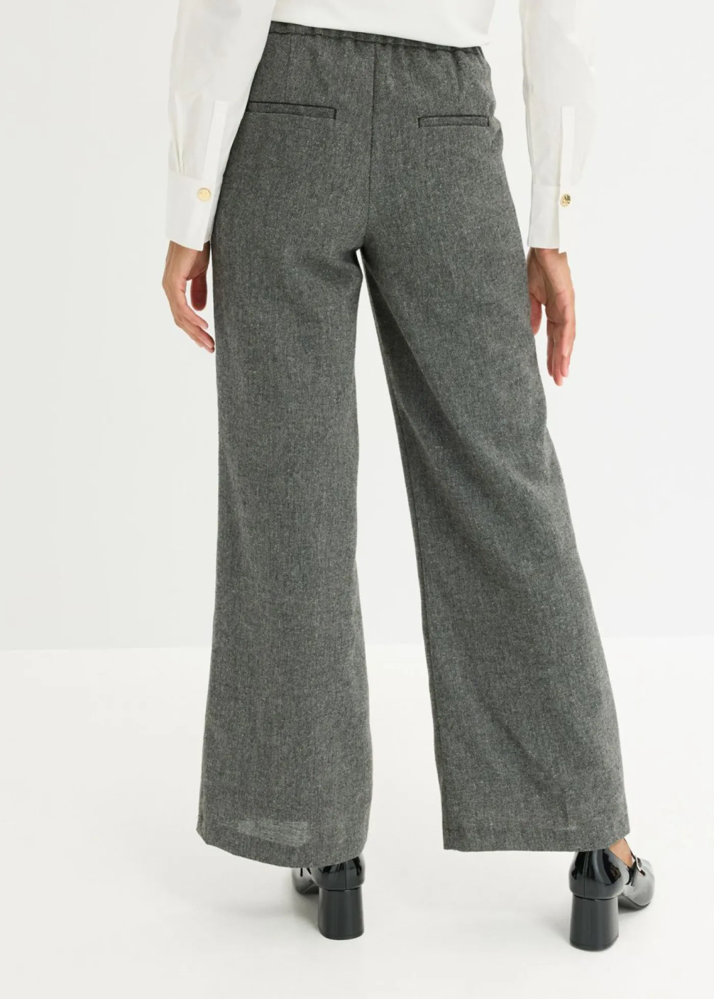Outlet Pantalón bootcut de estilo tweed Mujer Pantalones