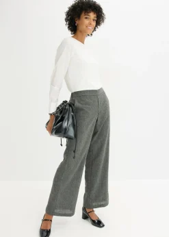Outlet Pantalón bootcut de estilo tweed Mujer Pantalones