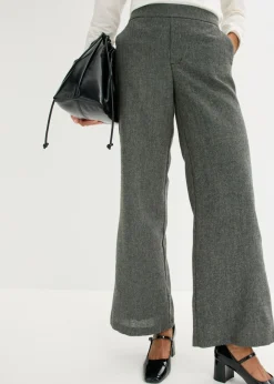 Outlet Pantalón bootcut de estilo tweed Mujer Pantalones