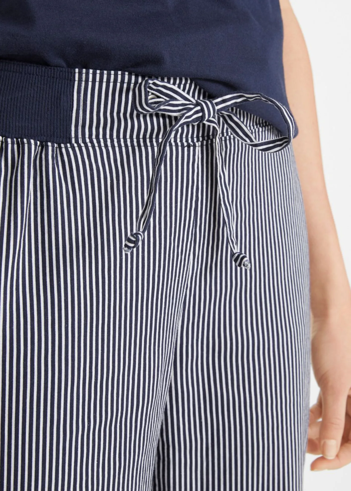 Outlet Pantalón capri de lino Mujer Pantalones
