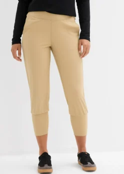 Pantalón capri de material suave Mujer Pantalones