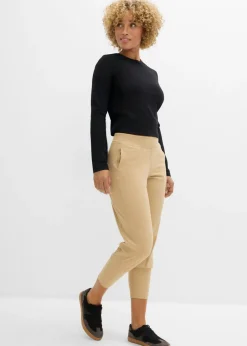 Pantalón capri de material suave Mujer Pantalones