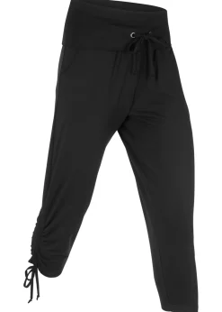 New Pantalón capri de mezcla de viscosa con fruncido Mujer Ropa Deportiva|Pantalones