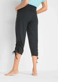 New Pantalón capri de mezcla de viscosa con fruncido Mujer Ropa Deportiva|Pantalones