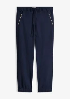 Clearance Pantalón capri de mezcla ligera de lino Mujer Pantalones|Novedades