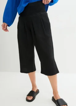 New Pantalón capri de muselina suave Mujer Pantalones