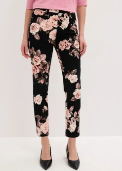Pantalón capri elástico de algodón Mujer Pantalones|Novedades