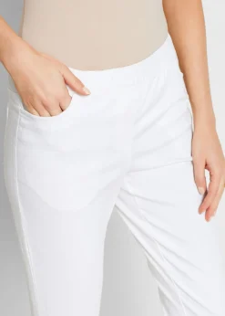 New Pantalón capri sin cierre con elástico Mujer Pantalones|Novedades