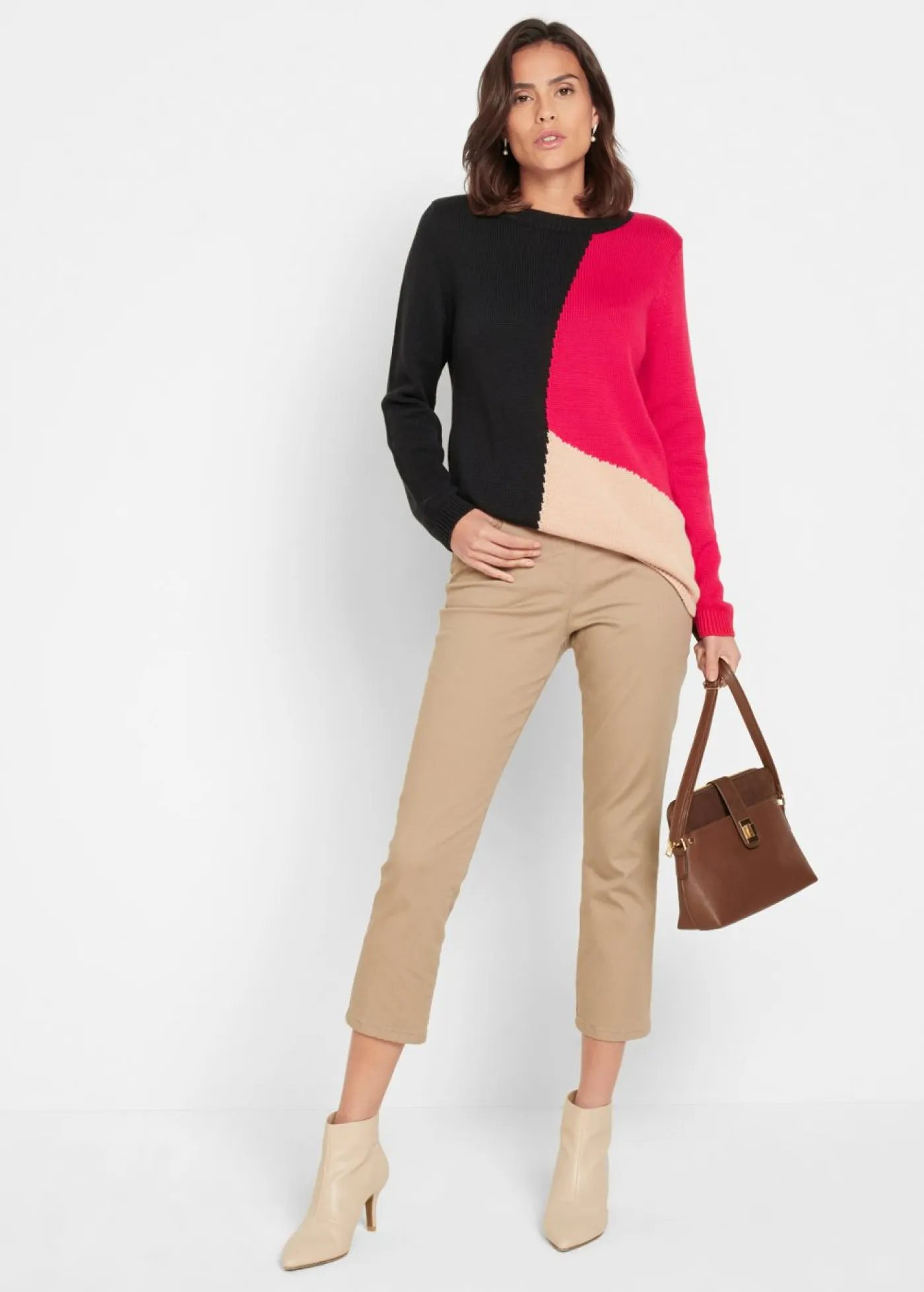Clearance Pantalón capri sin cierre con elástico Mujer Pantalones|Novedades