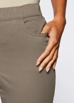 Clearance Pantalón capri sin cierre con elástico Mujer Pantalones|Novedades