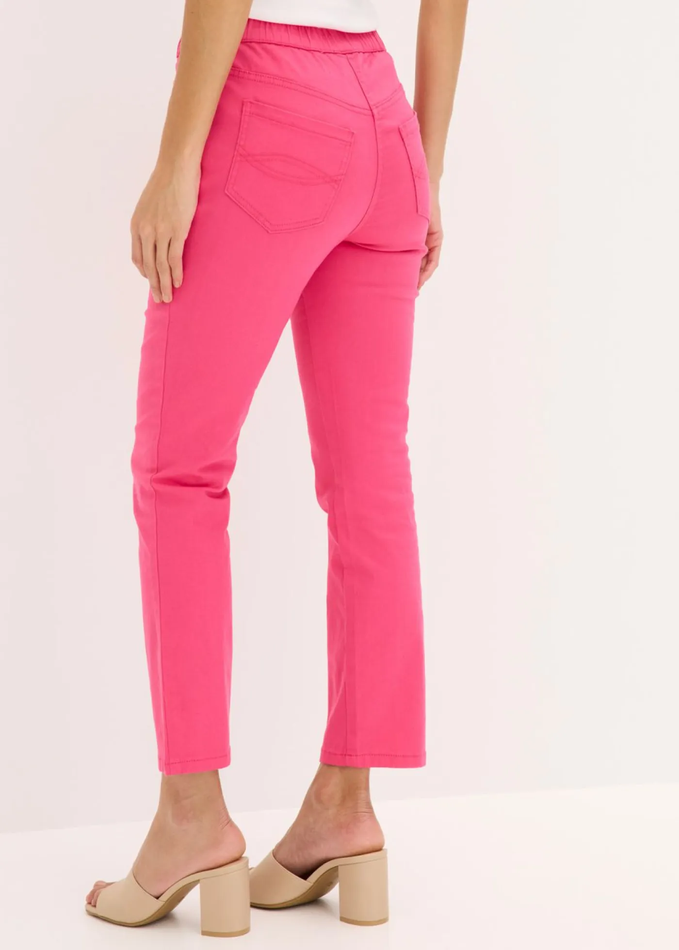 New Pantalón capri sin cierre con elástico Mujer Pantalones|Novedades