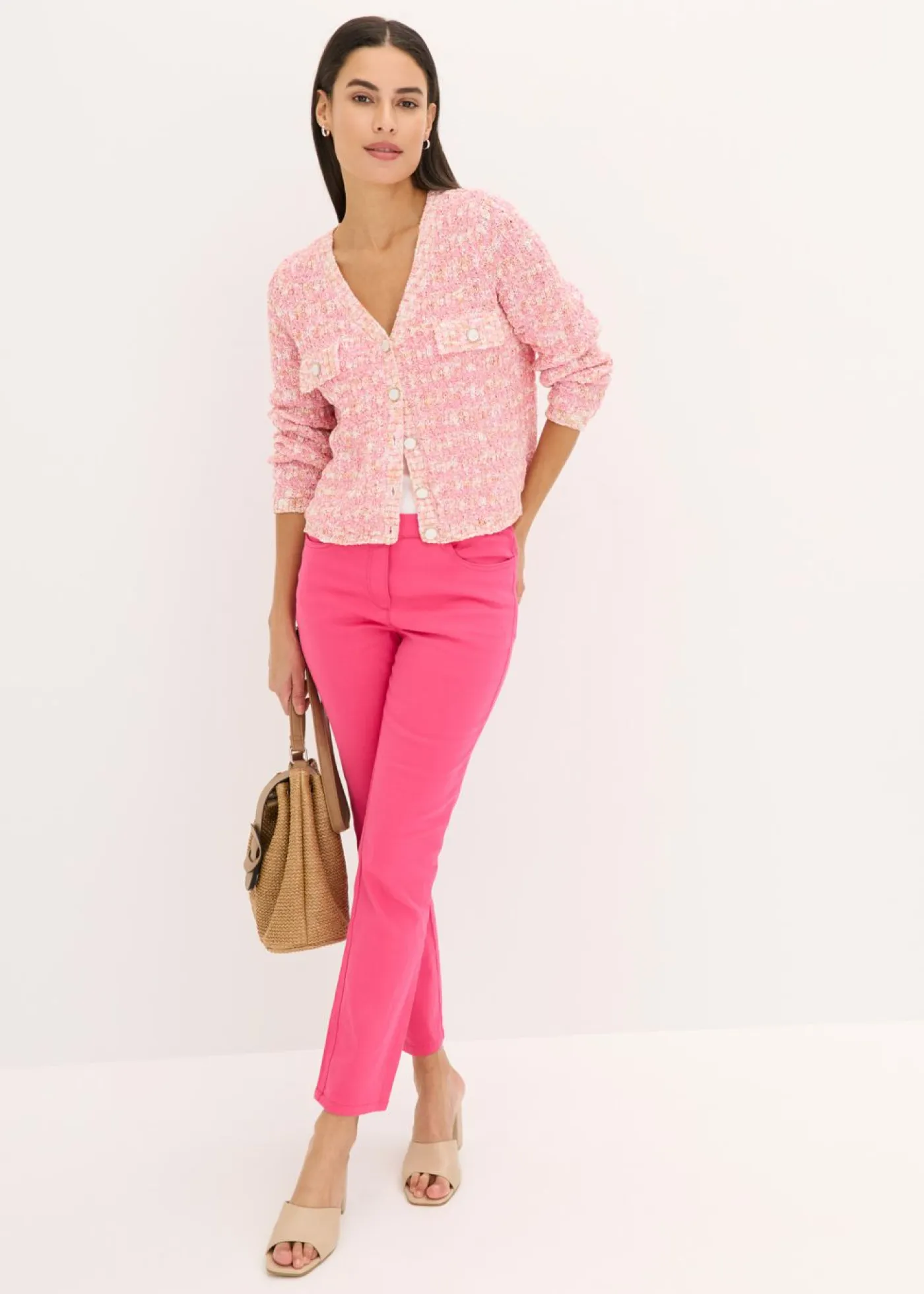 New Pantalón capri sin cierre con elástico Mujer Pantalones|Novedades