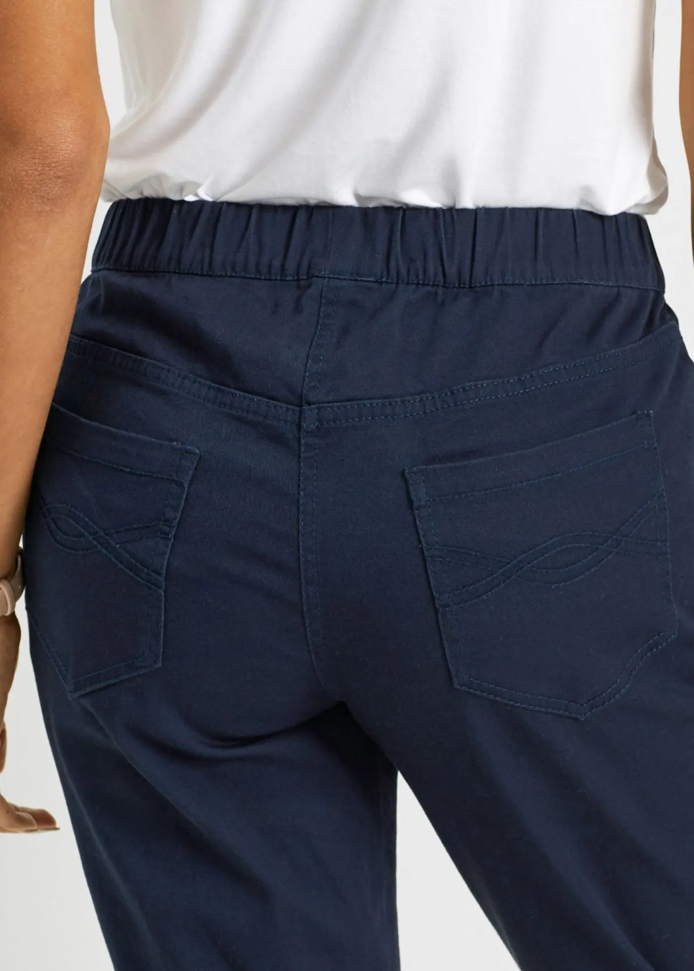 Clearance Pantalón capri sin cierre con elástico Mujer Pantalones|Novedades
