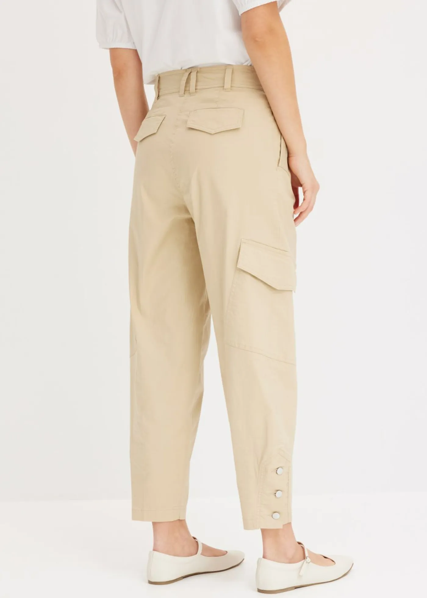 Outlet Pantalón cargo de algodón elástico Mujer Pantalones|Novedades