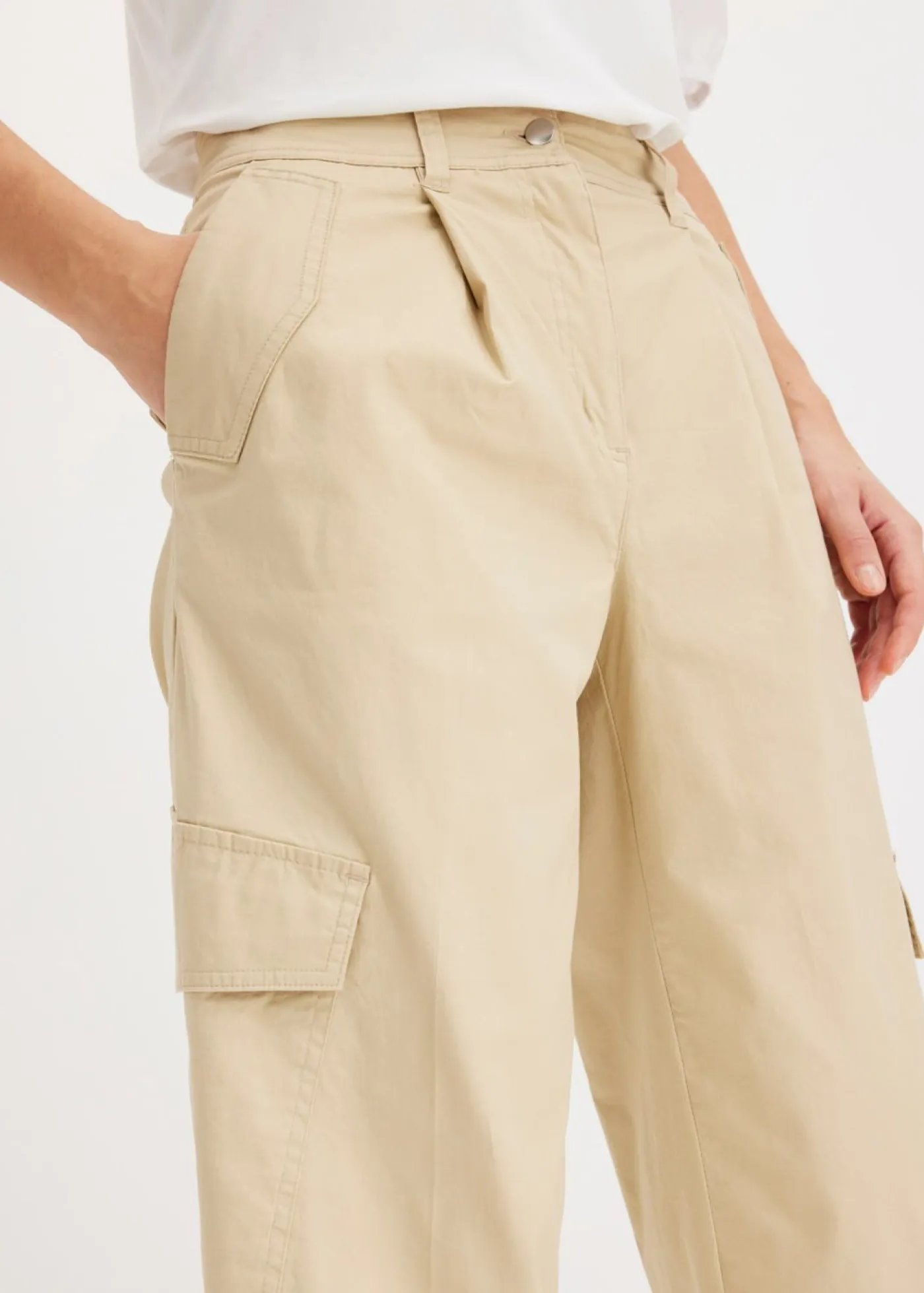 Outlet Pantalón cargo de algodón elástico Mujer Pantalones|Novedades