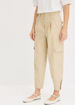 Pantalón cargo de algodón elástico Mujer Pantalones|Novedades
